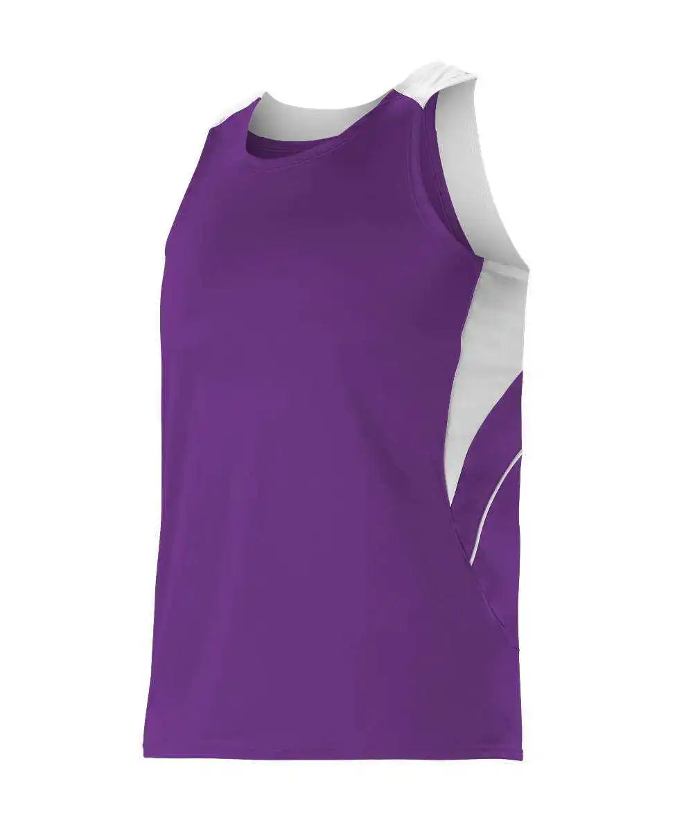 Alleson Athletic R1lfj Men’s Loose Fit Track Tank - Purple White