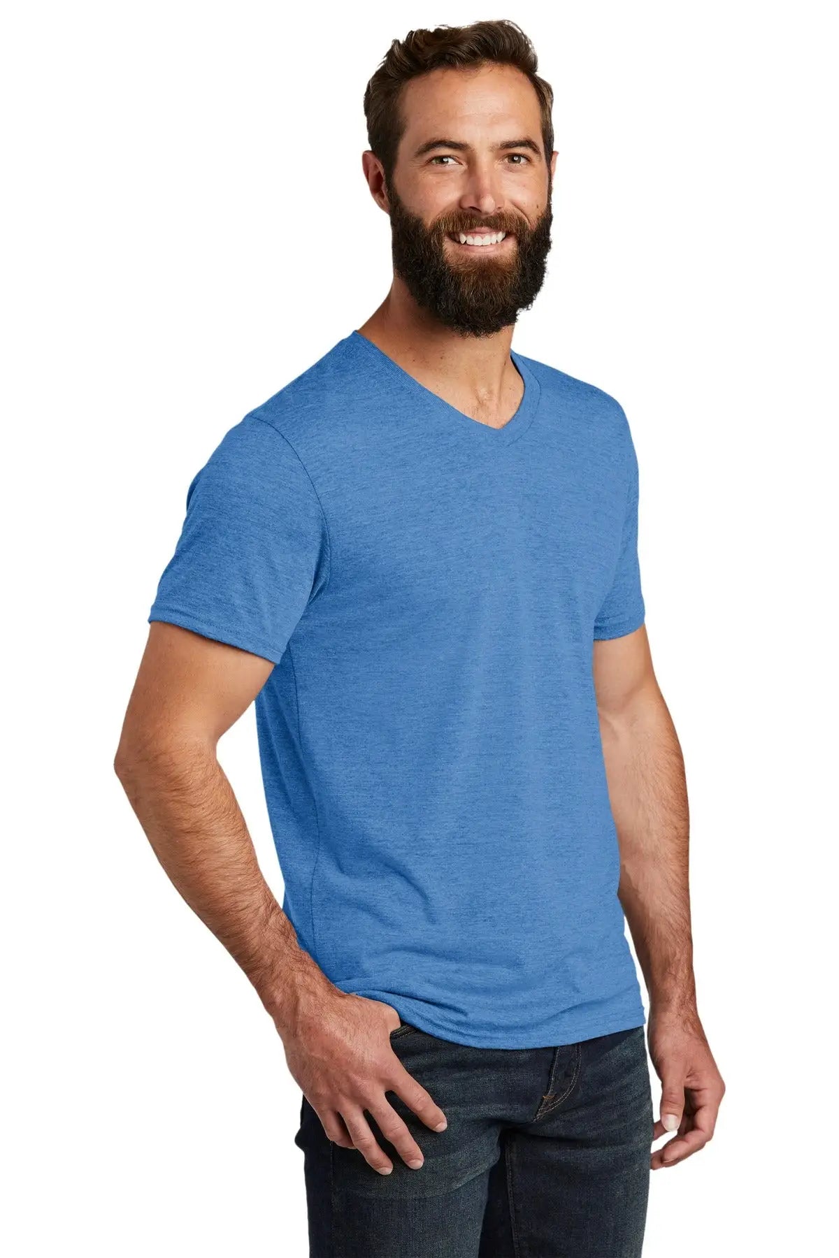 Allmade Al2014 Allmade Unisex Tri-blend V-neck Tee - Azure Blue