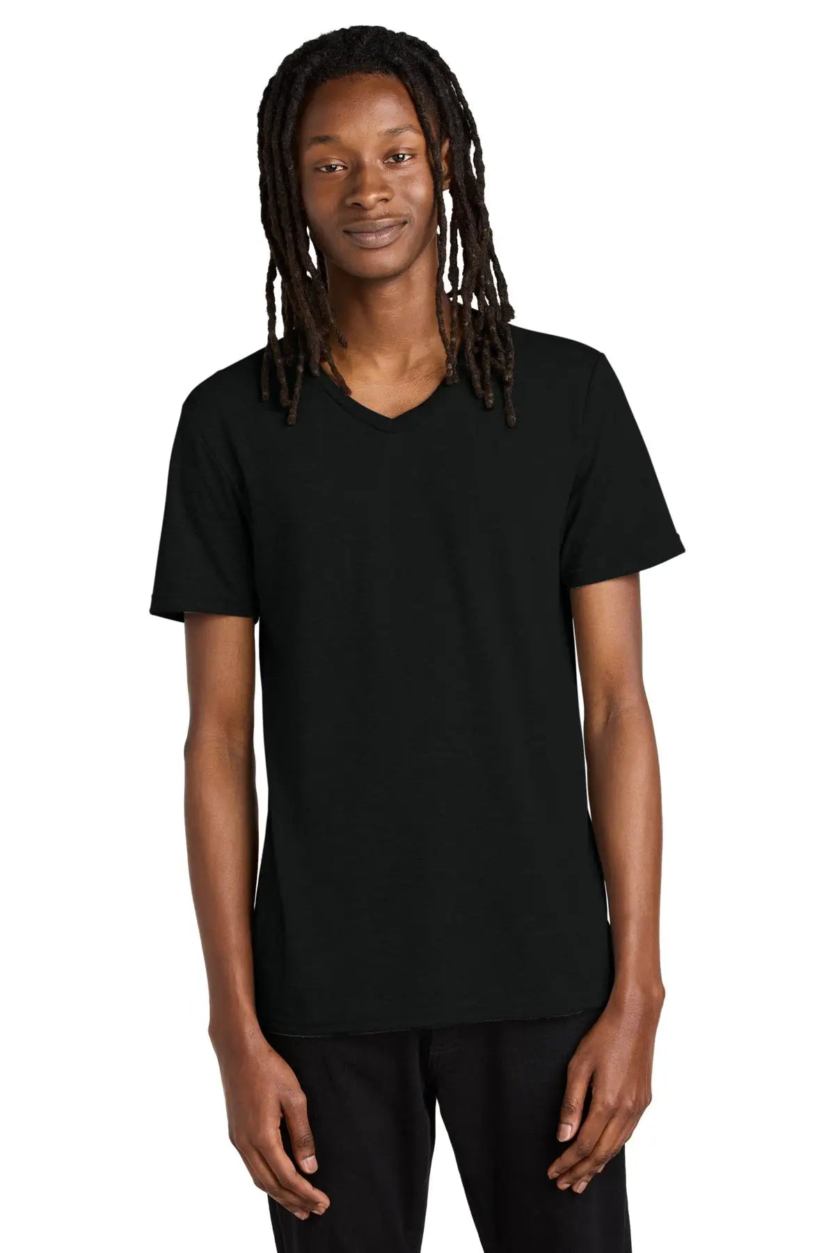 Allmade Al2014 Allmade Unisex Tri-blend V-neck Tee - Deep Black - Adult Xs
