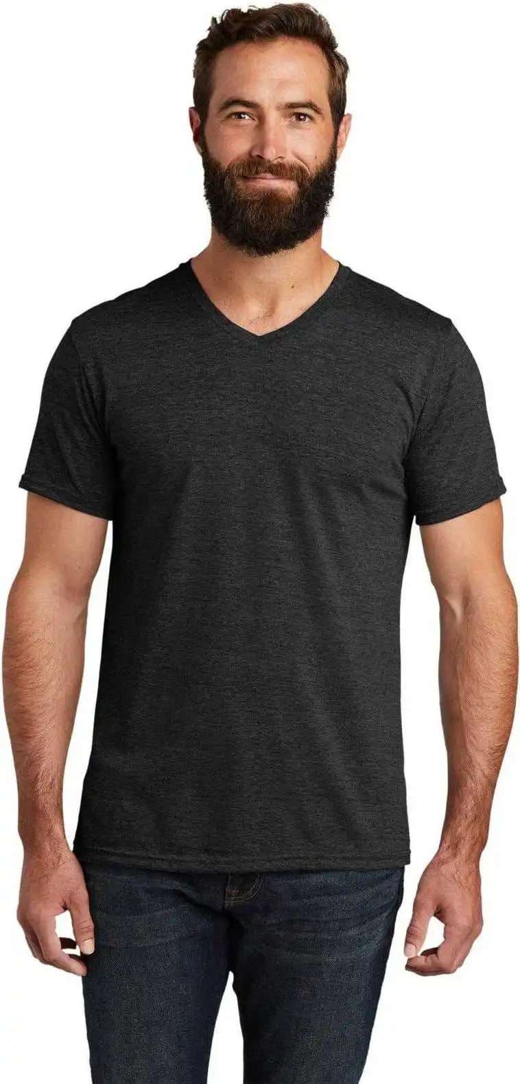 Allmade Al2014 Unisex Tri-blend V-neck Tee - Space Black