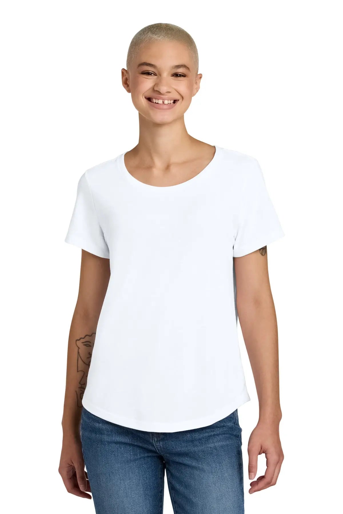 Allmade Al2015 Allmade Women’s Relaxed Tri-blend Scoop Neck Tee - Bright White - Ladies Xs