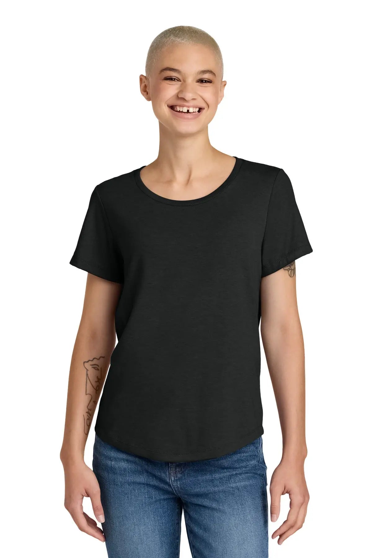 Allmade Al2015 Allmade Women’s Relaxed Tri-blend Scoop Neck Tee - Deep Black - Ladies Xs