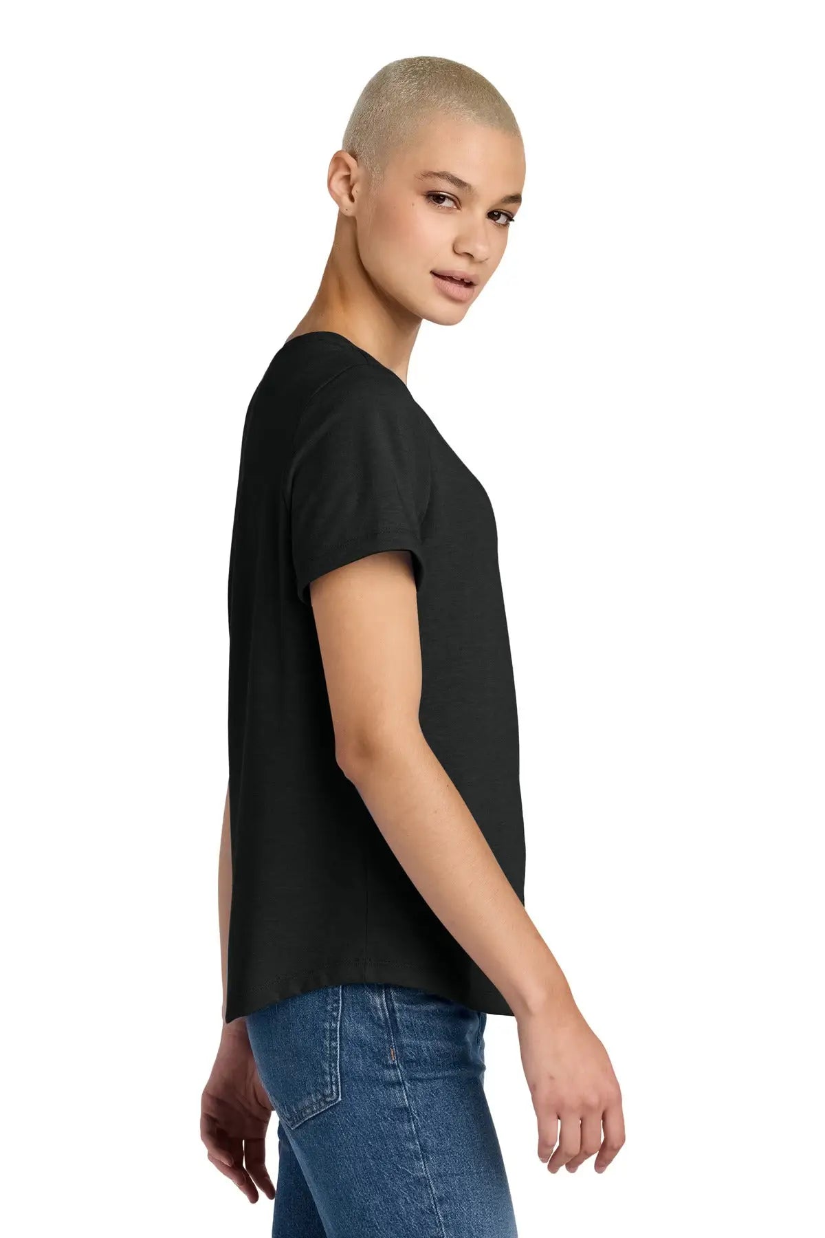 Allmade Al2015 Allmade Women’s Relaxed Tri-blend Scoop Neck Tee - Deep Black