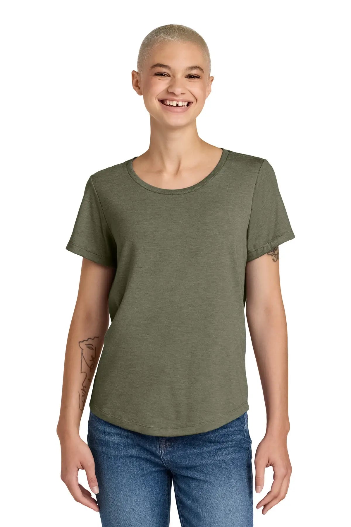 Allmade Al2015 Allmade Women’s Relaxed Tri-blend Scoop Neck Tee - Olive you Green - Ladies Xs
