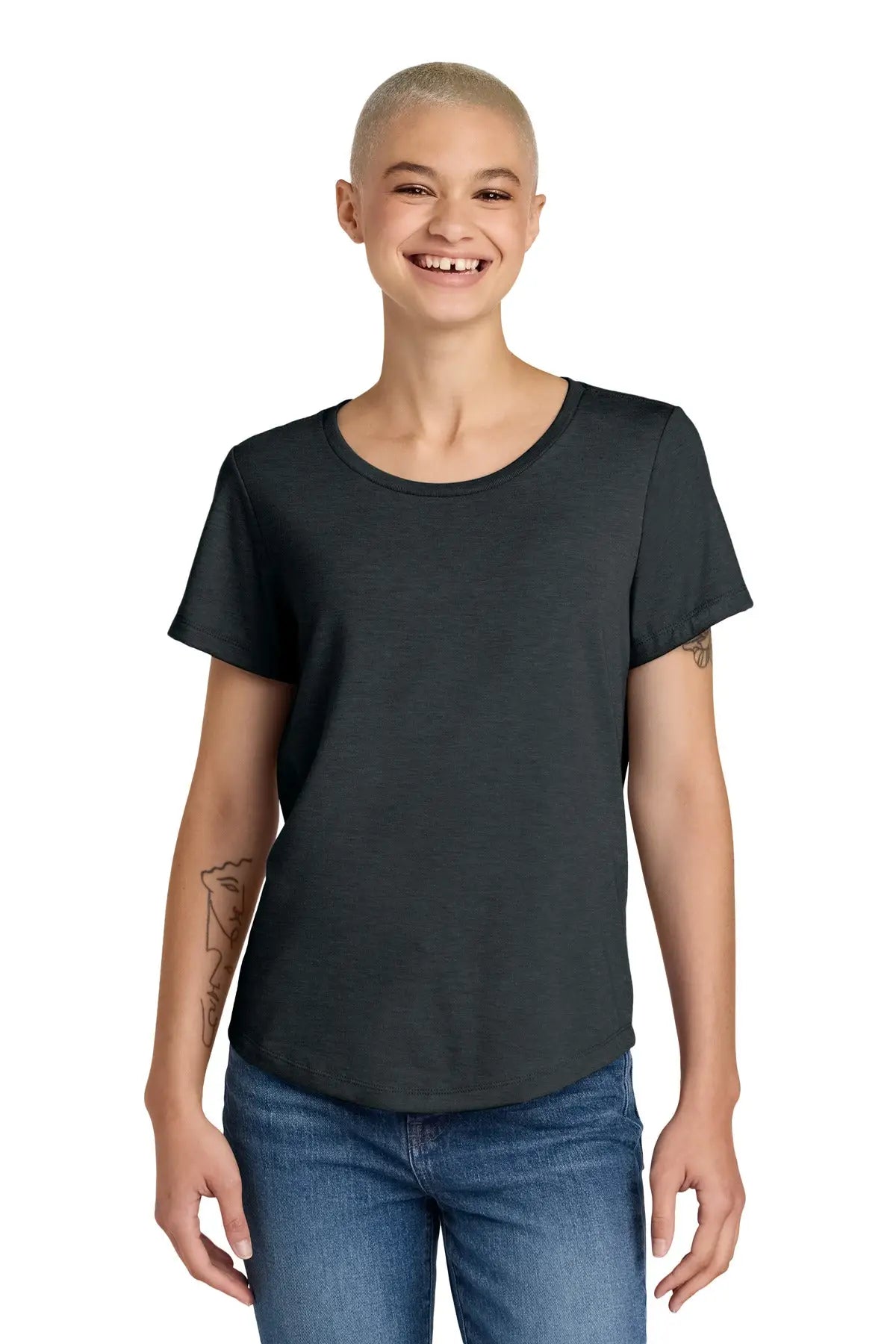 Allmade Al2015 Allmade Women’s Relaxed Tri-blend Scoop Neck Tee - Space Black - Ladies Xs