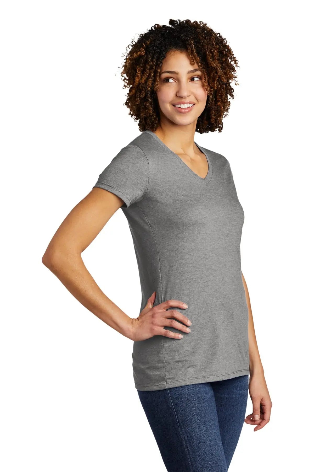 Allmade Al2018 Allmade Women’s Tri-blend V-neck Tee - Aluminum Gray