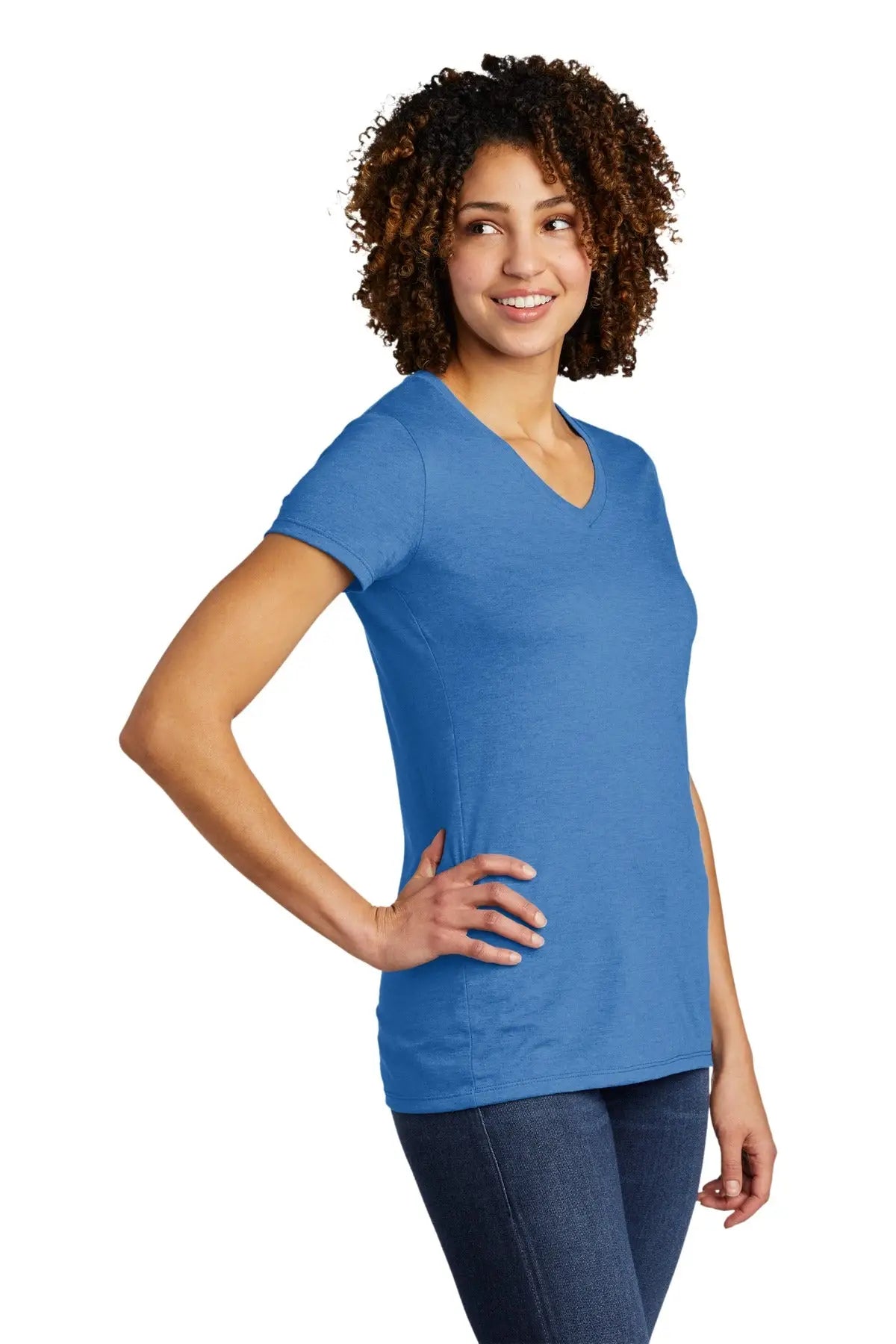 Allmade Al2018 Allmade Women’s Tri-blend V-neck Tee - Azure Blue