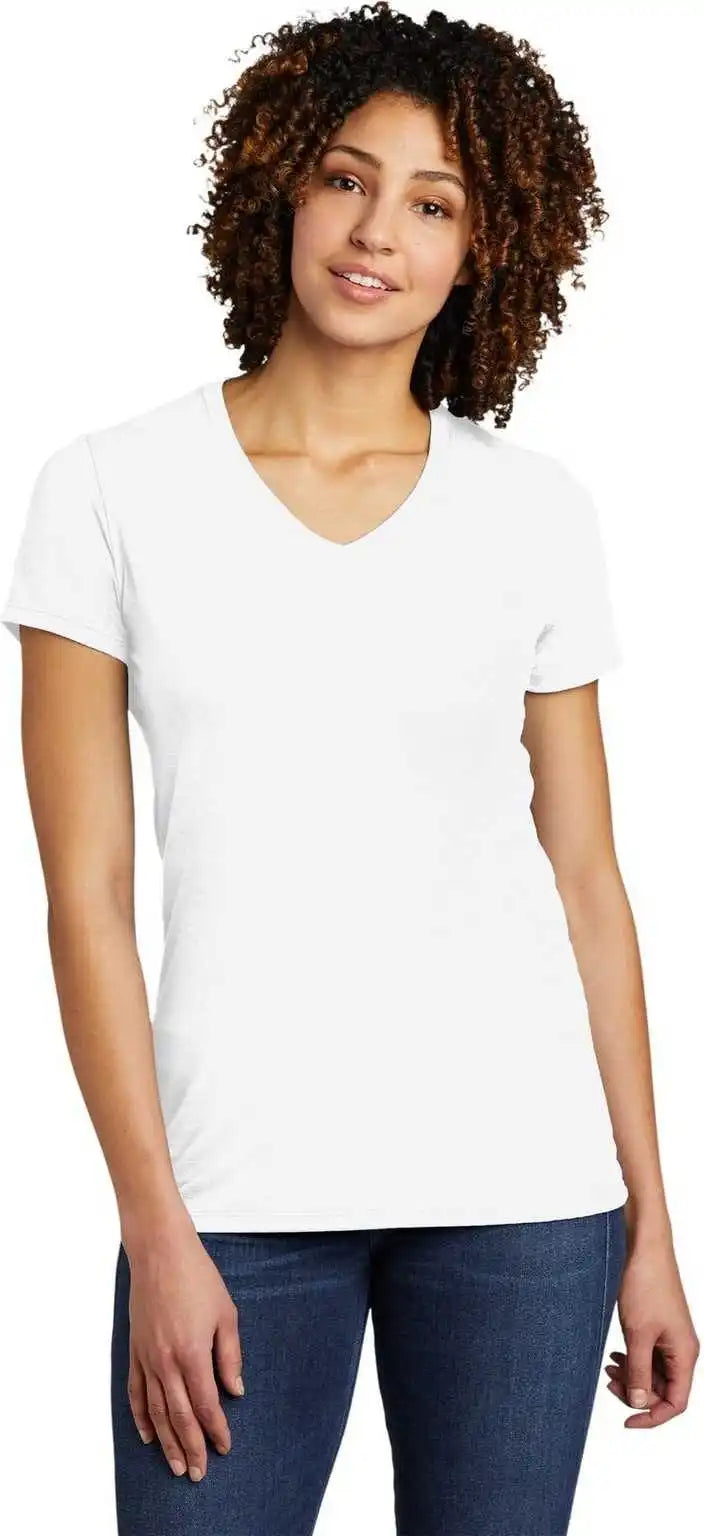 Allmade Al2018 Women’s Tri Blend v Neck Tee Bright White