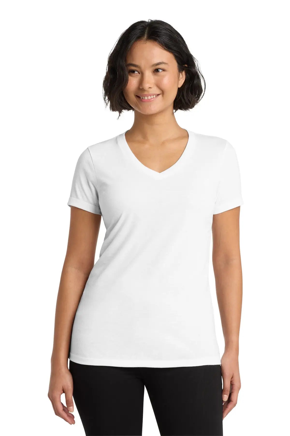 Allmade Al2018 Allmade Women’s Tri-blend V-neck Tee - Bright White - Ladies Xs