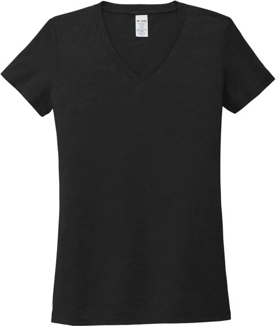 Allmade Al2018 Women’s Tri-blend V-neck Tee - Deep Black