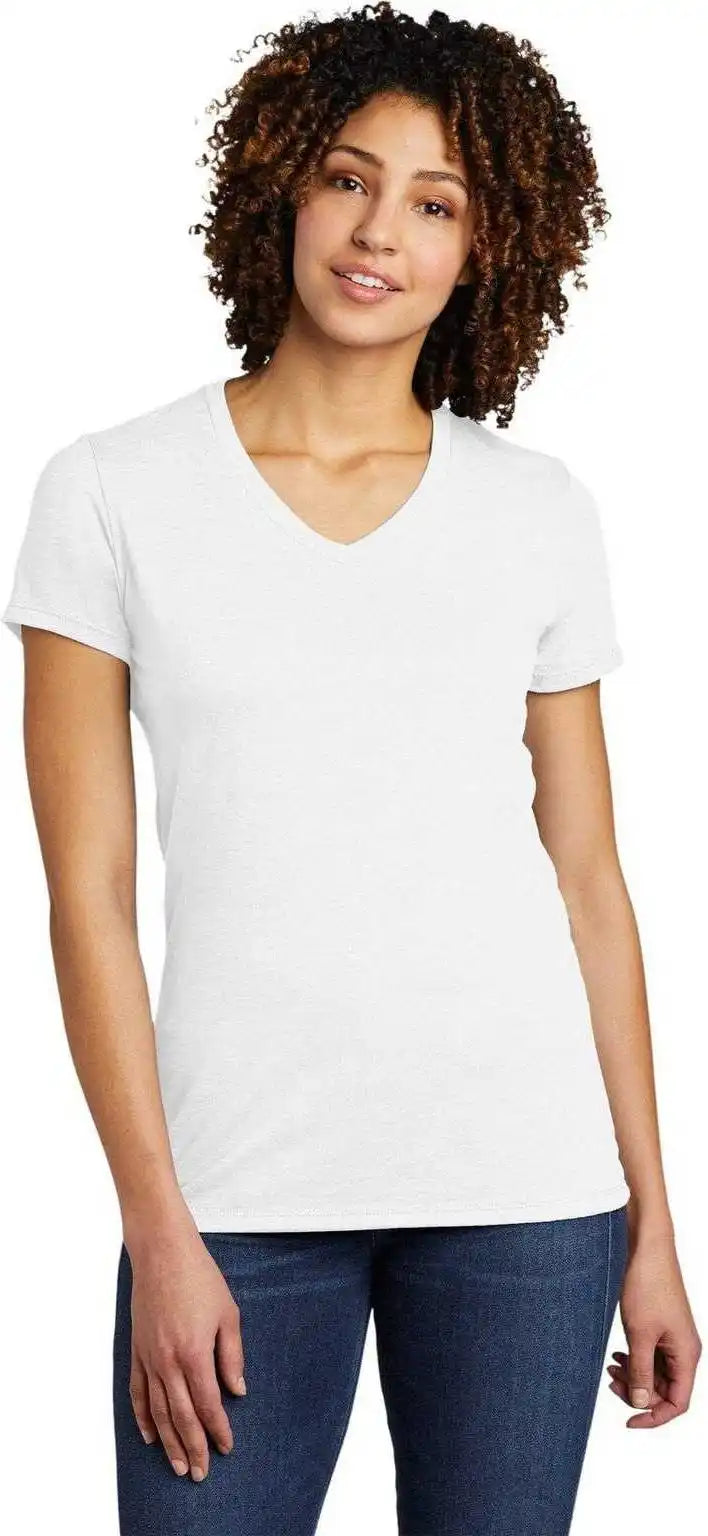 Allmade Al2018 Women’s Tri Blend v Neck Tee Fairly White