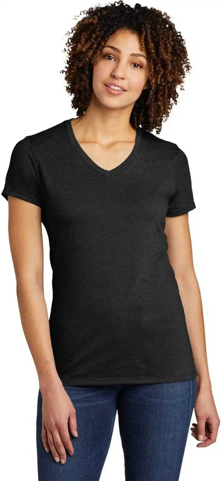 Allmade Al2018 Women’s Tri Blend v Neck Tee Space Black