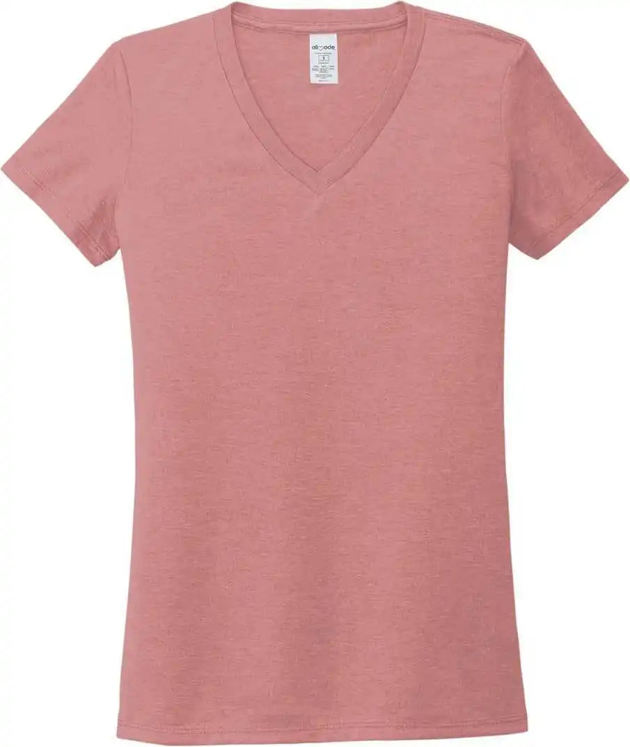 Allmade Al2018 Women’s Tri Blend v Neck Tee Vintage Rose