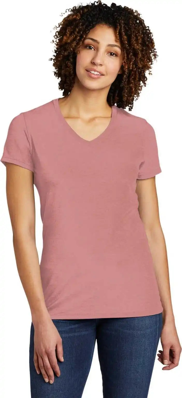 Allmade Al2018 Women’s Tri Blend v Neck Tee Vintage Rose