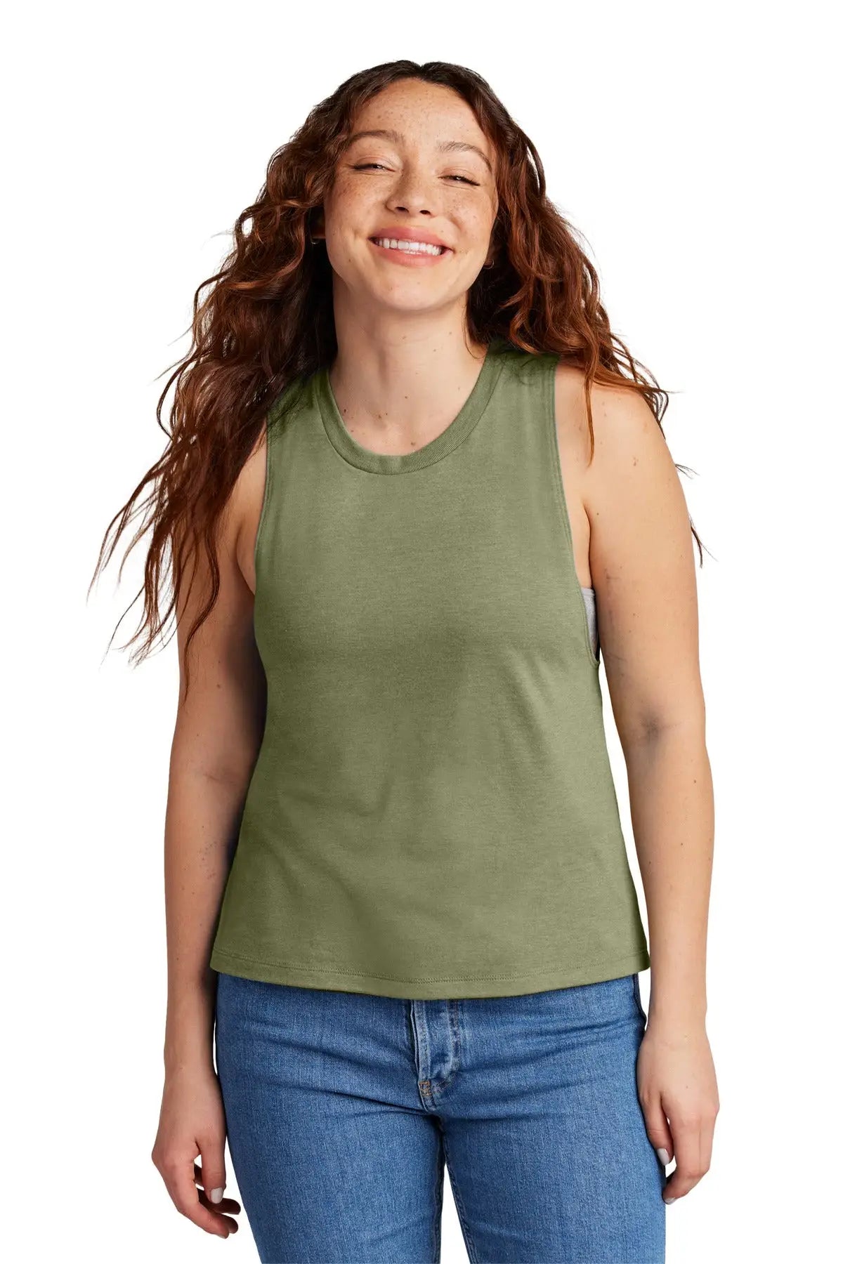 Allmade Al2020 Allmade Women’s Tri-blend Muscle Tank - Olive you Green - Ladies Xs