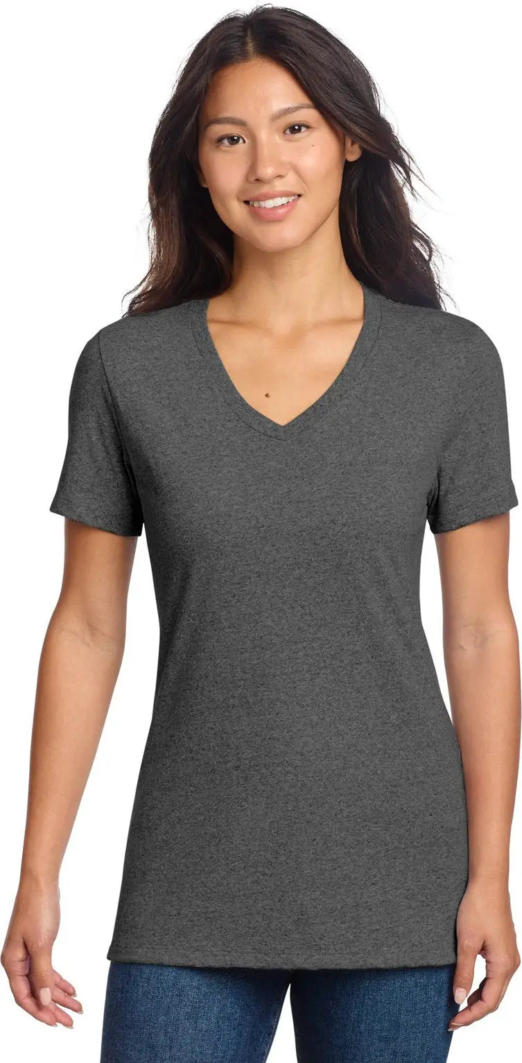 Allmade Al2303 Allmade Women’s Recycled Blend V-neck Tee - Charcoal Heather - Ladies Xs