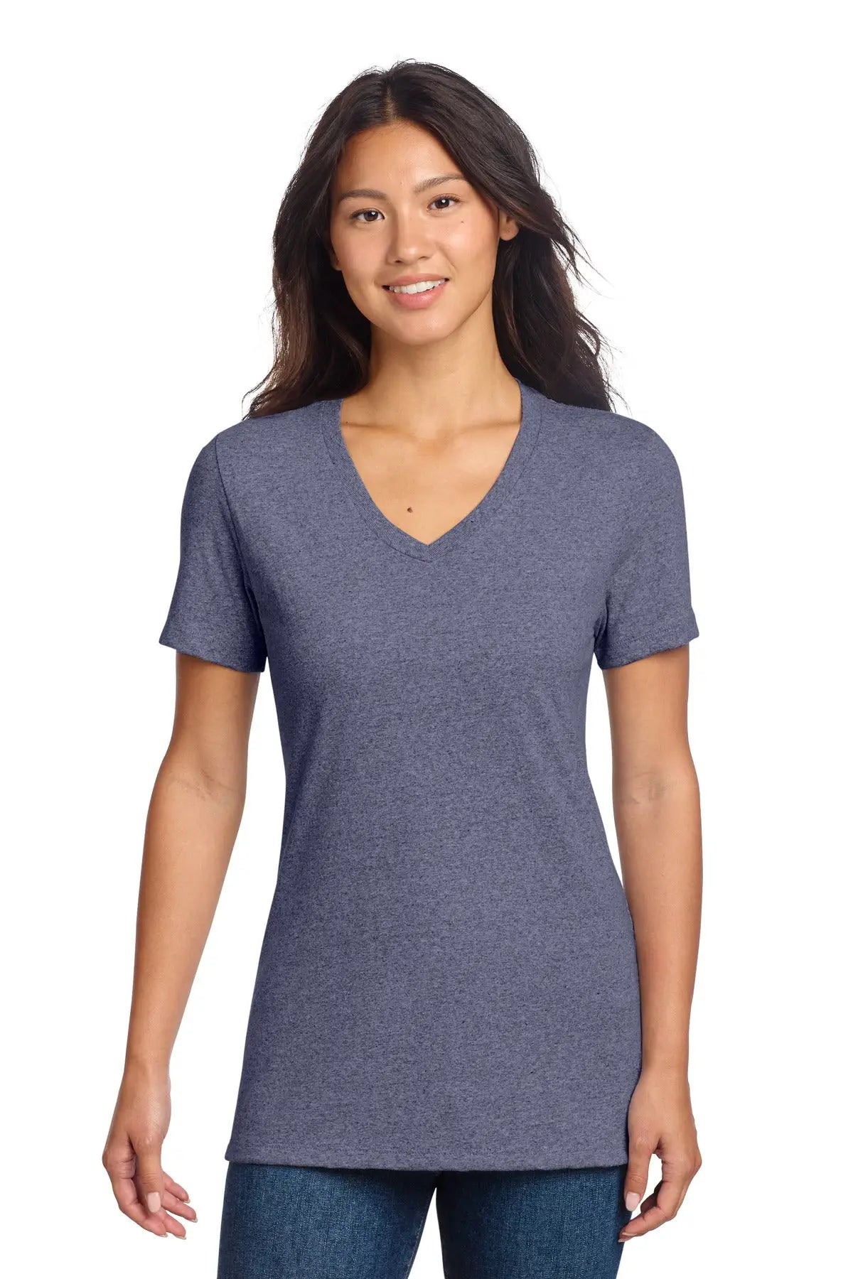 Allmade Al2303 Allmade Women’s Recycled Blend V-neck Tee - Navy Heather - Ladies Xs