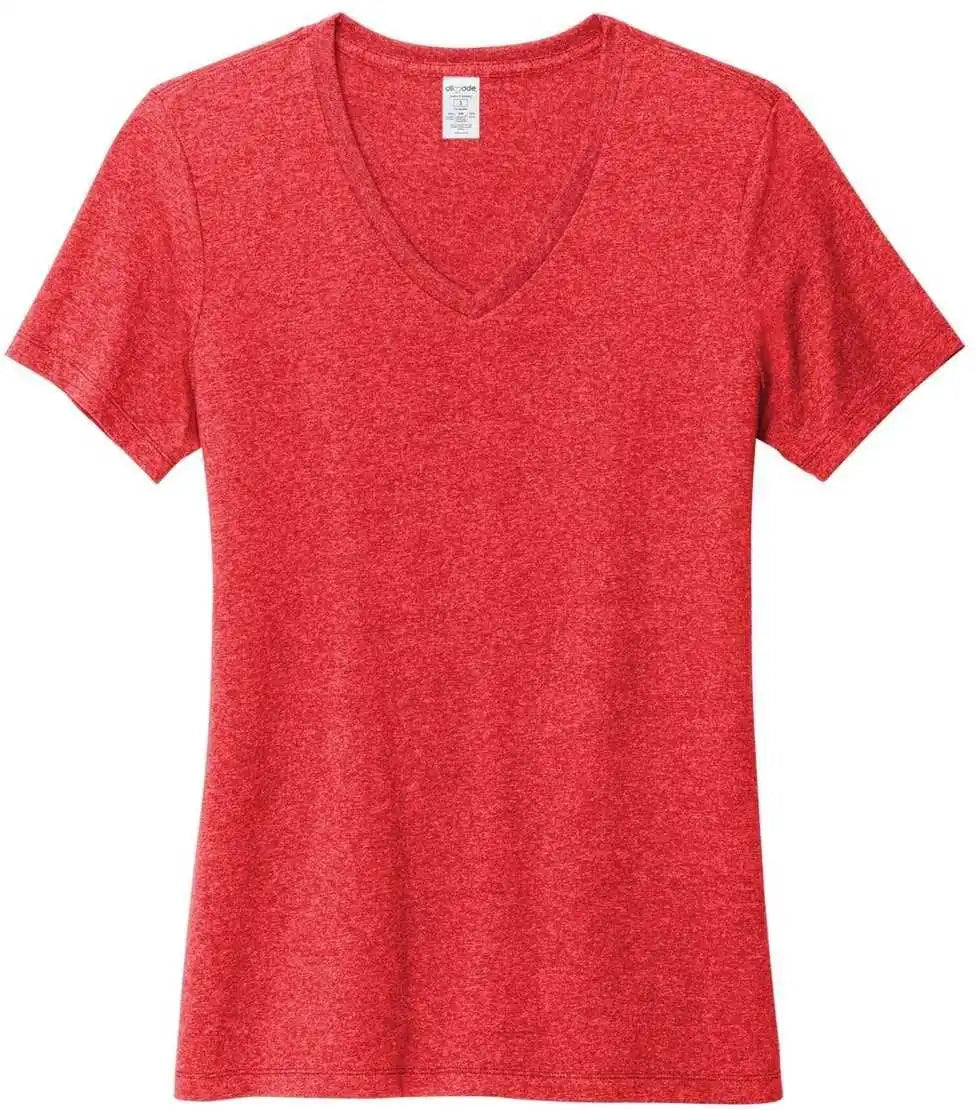 Allmade Al2303 Women’s Recycled Blend V-neck Tee - Reclaimed Red Heather - Ladies l