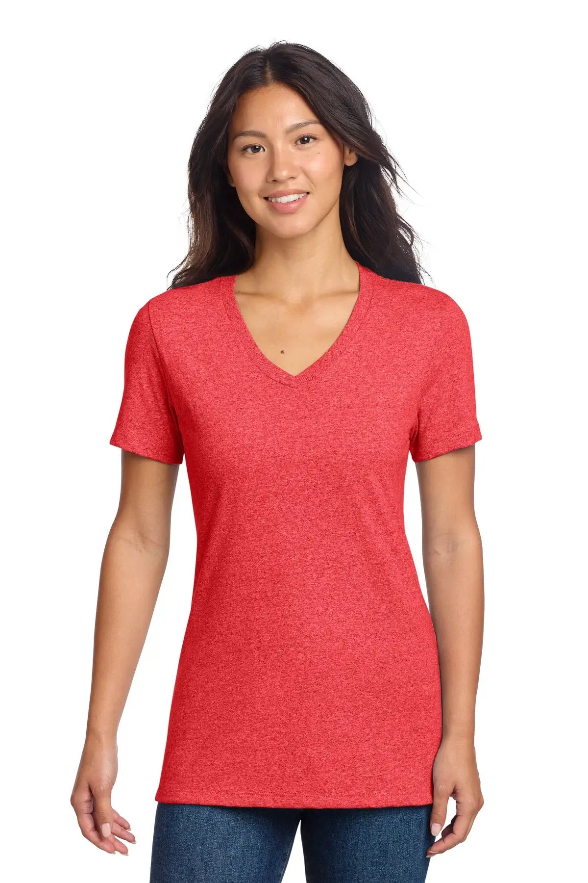 Allmade Al2303 Allmade Women’s Recycled Blend V-neck Tee - Red Heather - Ladies Xs