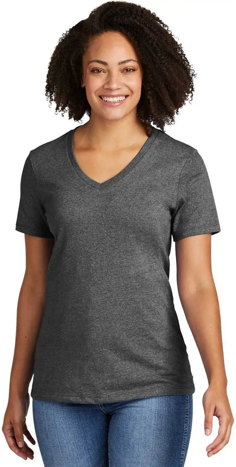 Allmade Al2303 Women’s Recycled Blend v Neck Tee Reloaded Charcoal Heather