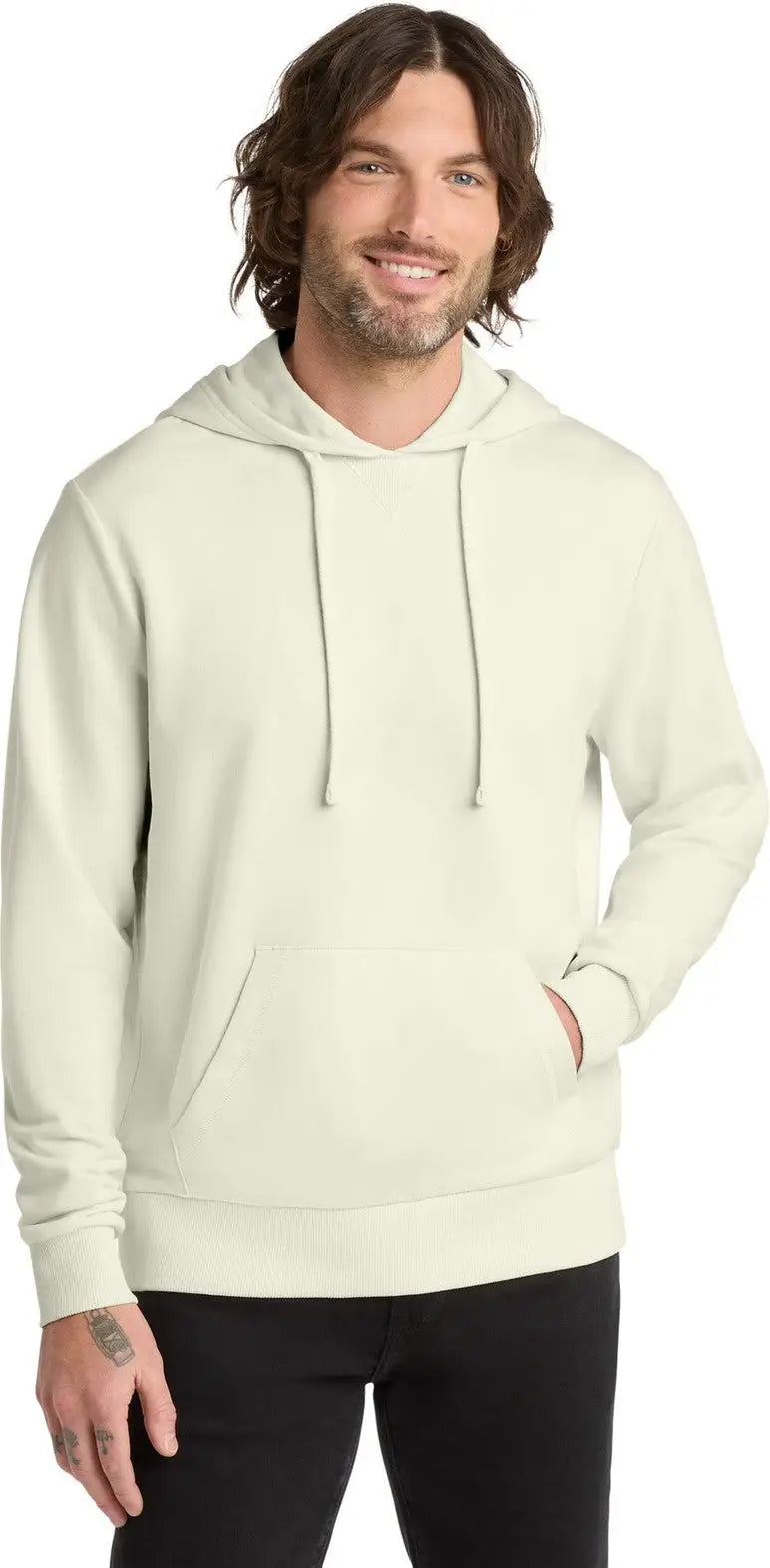 Allmade Al4000 Allmade Unisex Organic French Terry Pullover Hoodie - White Sand - Adult Xs