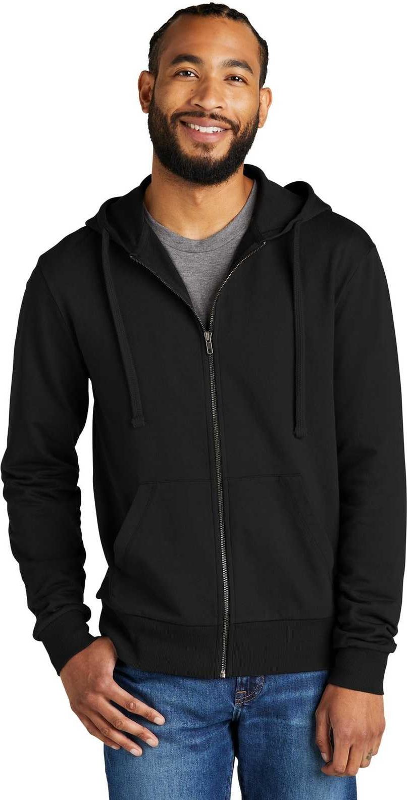 Allmade Al4002 Unisex Organic French Terry Full-zip Hoodie - Deep Black