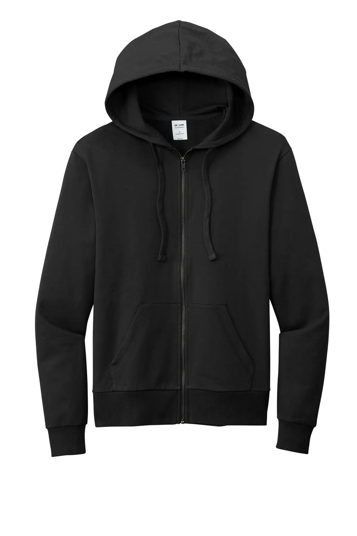 Allmade Al4002 Allmade Unisex Organic French Terry Full-zip Hoodie - Deep Black