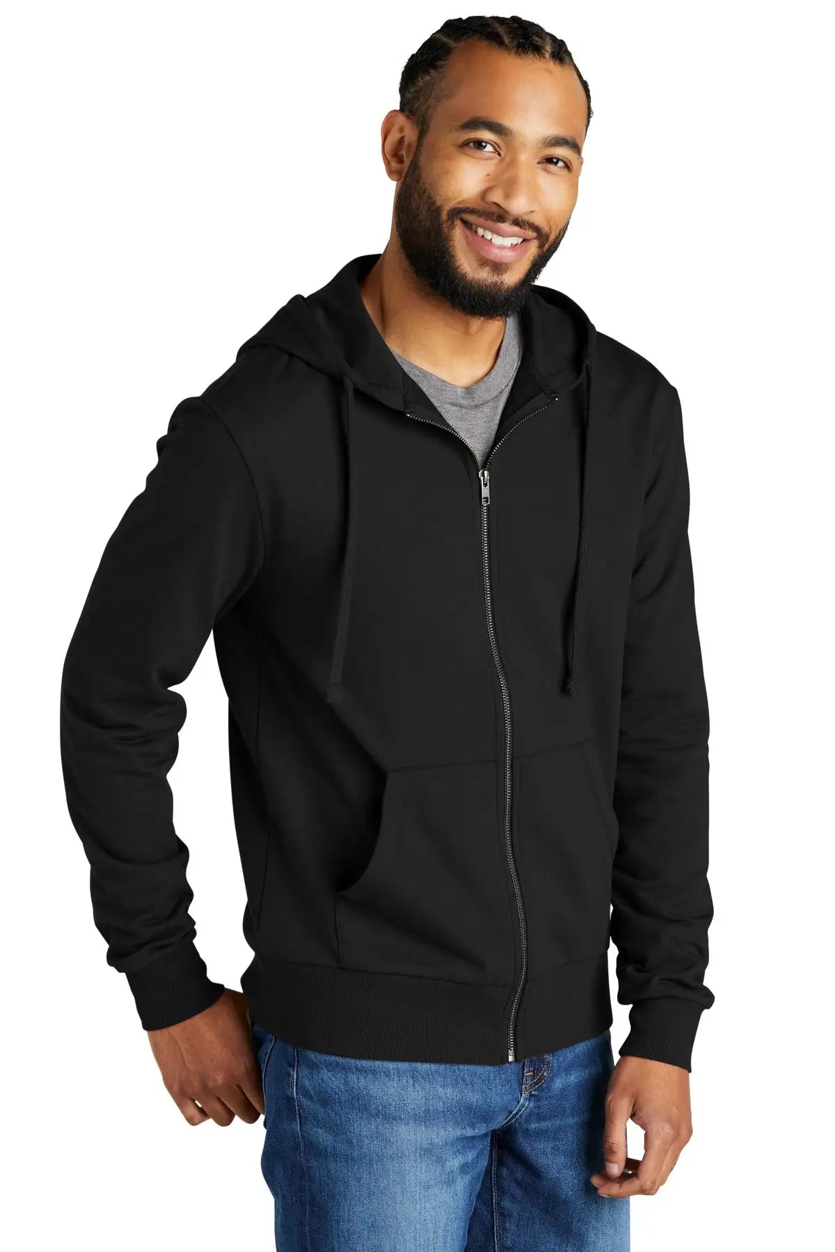 Allmade Al4002 Allmade Unisex Organic French Terry Full-zip Hoodie - Deep Black