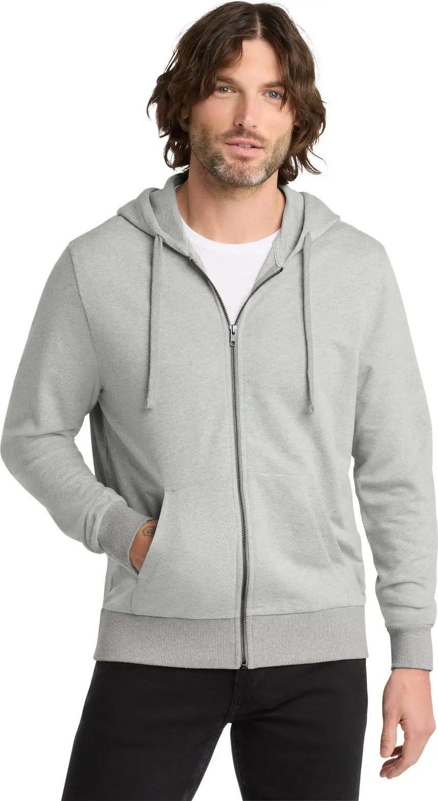 Allmade Al4002 Allmade Unisex Organic French Terry Full-zip Hoodie - Granite Gray Heather - Adult Xs