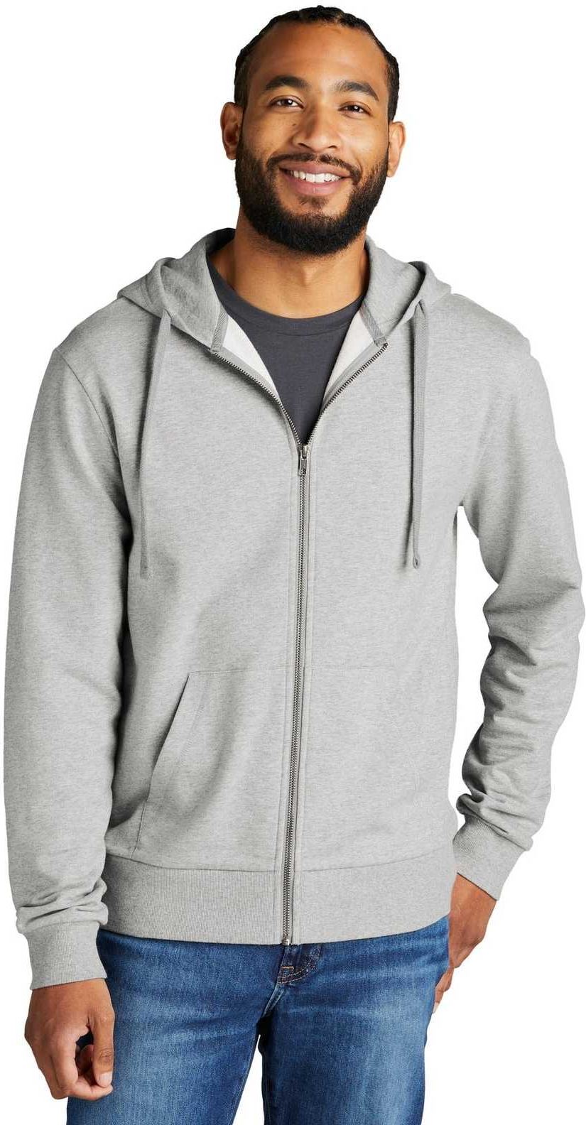 Allmade Al4002 Unisex Organic French Terry Full-zip Hoodie - Granite Grey Heather