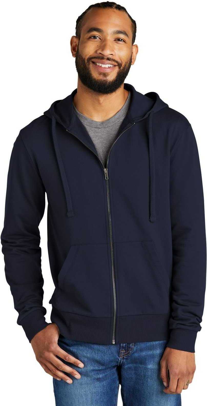 Allmade Al4002 Unisex Organic French Terry Full-zip Hoodie - Night Sky Navy