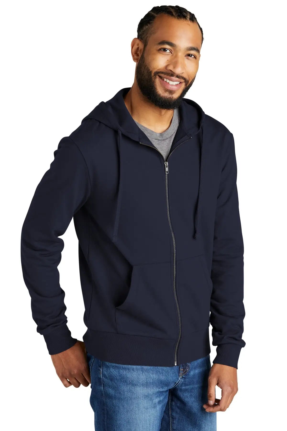 Allmade Al4002 Allmade Unisex Organic French Terry Full-zip Hoodie - Night Sky Navy