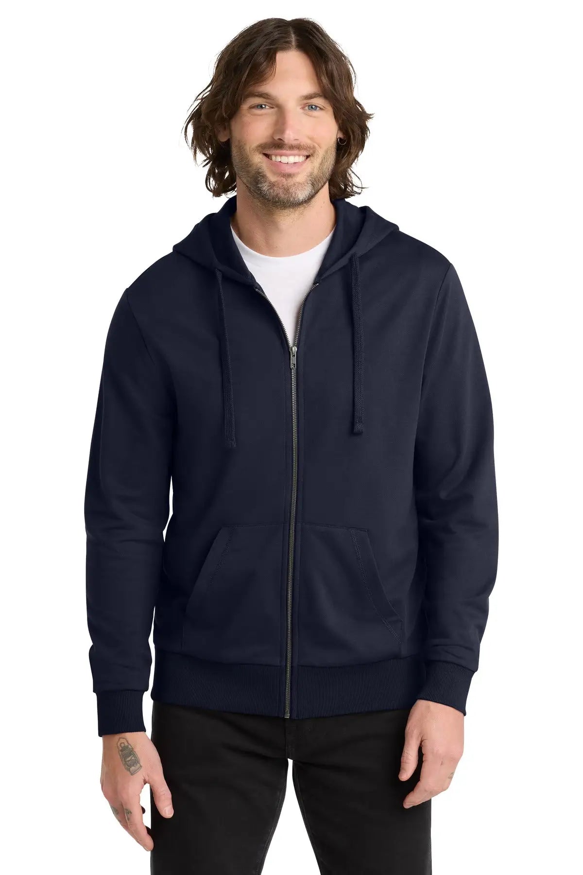 Allmade Al4002 Allmade Unisex Organic French Terry Full-zip Hoodie - Night Sky Navy - Adult Xs