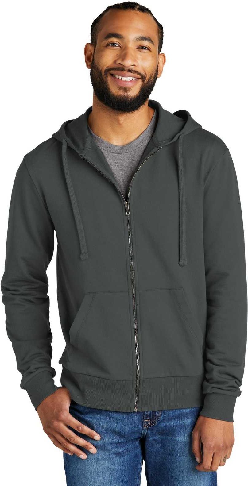 Allmade Al4002 Unisex Organic French Terry Full-zip Hoodie - Terrain Grey