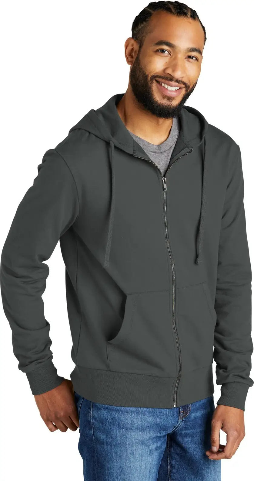 Allmade Al4002 Allmade Unisex Organic French Terry Full-zip Hoodie - Terrain Gray
