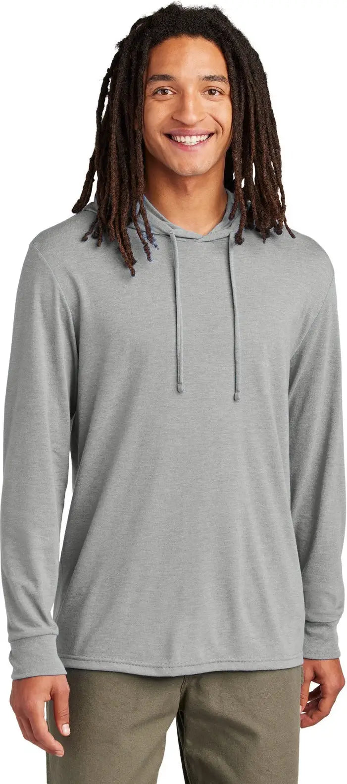 Allmade Al6003 Allmade Unisex Tri-blend Hoodie Tee - Aluminum Gray - Adult Xs
