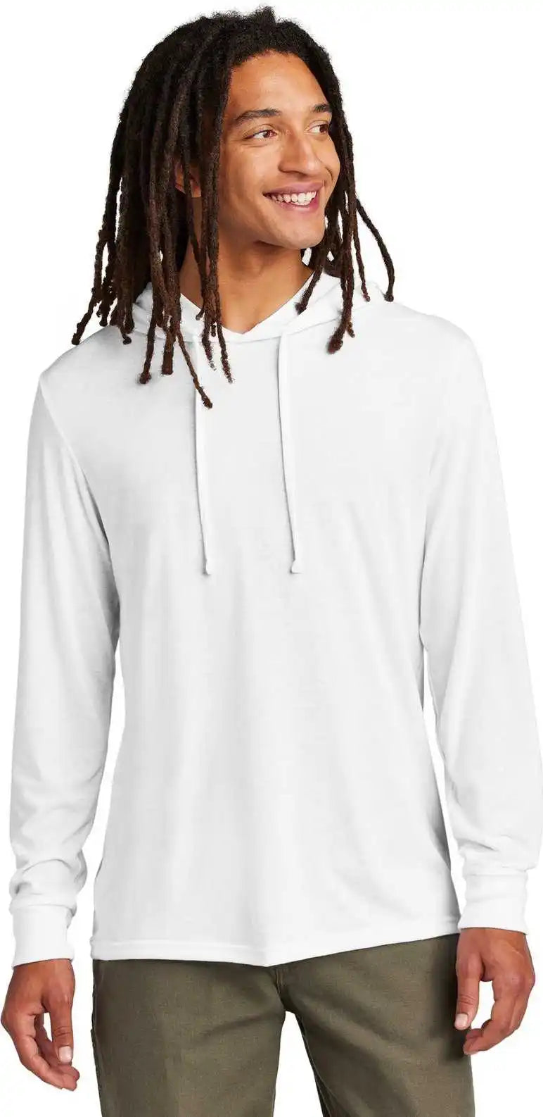 Allmade Al6003 Unisex Tri Blend Hoodie Tee Bright White