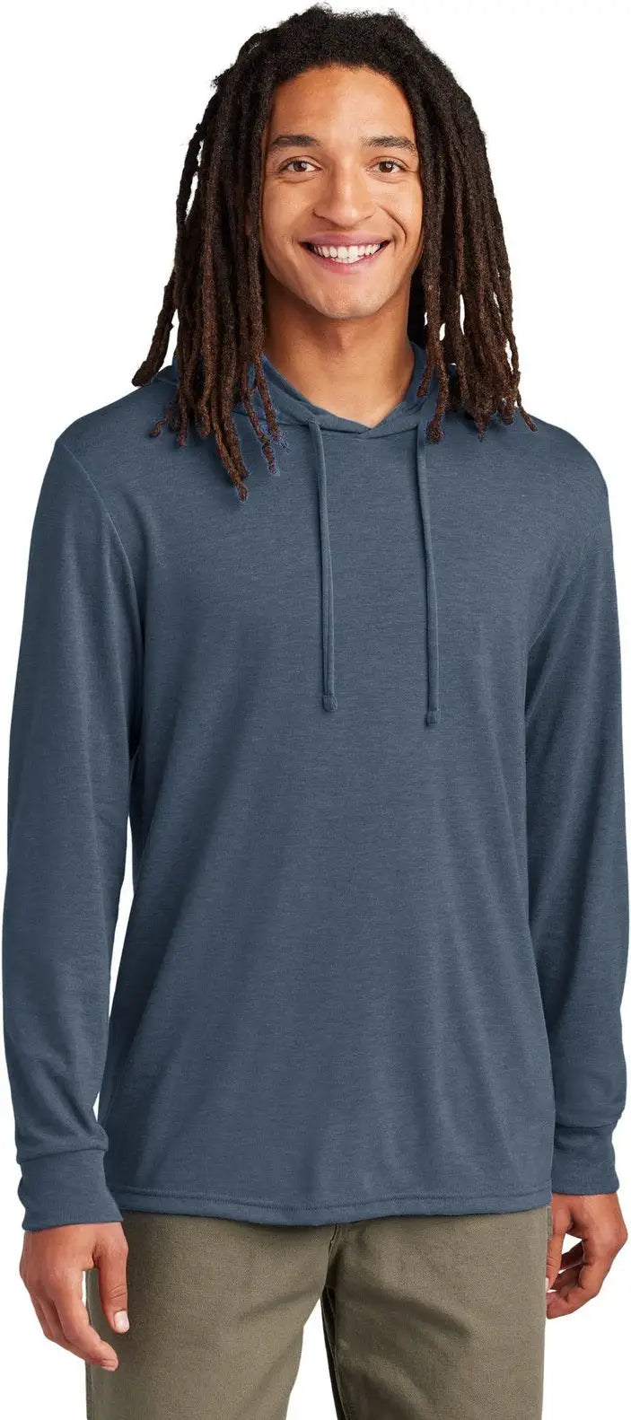 Allmade Al6003 Allmade Unisex Tri-blend Hoodie Tee - Rebel Blue - Adult Xs