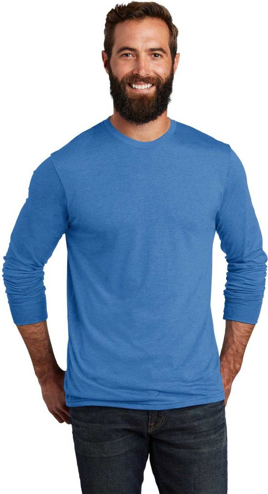 Allmade Al6004 Unisex Tri-blend Long Sleeve Tee - Azure Blue