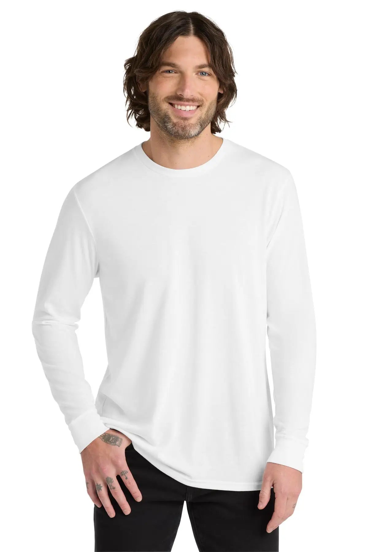 Allmade Al6004 Allmade Unisex Tri-blend Long Sleeve Tee - Bright White - Adult Xs