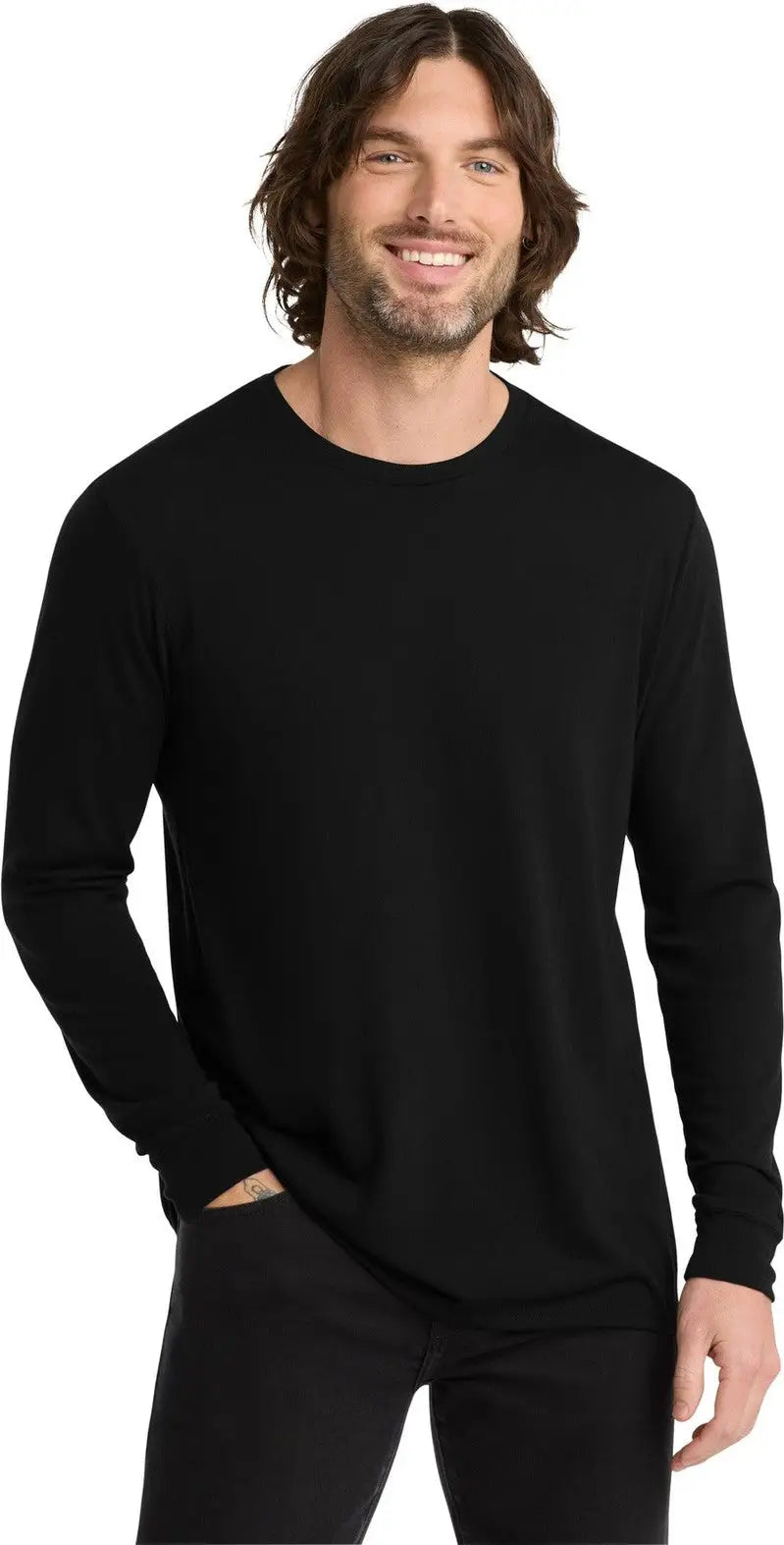 Allmade Al6004 Allmade Unisex Tri-blend Long Sleeve Tee - Deep Black - Adult Xs