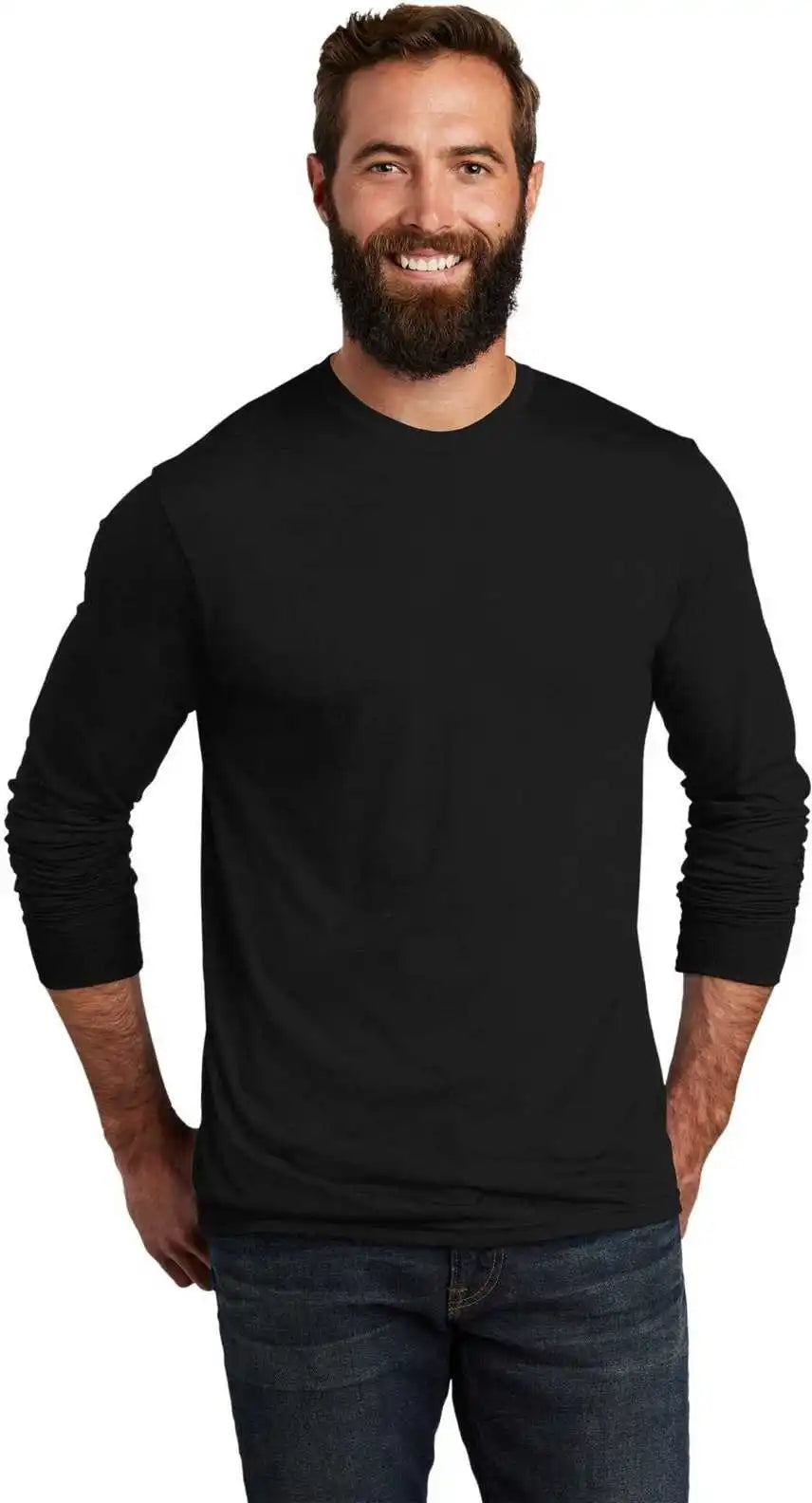 Allmade Al6004 Unisex Tri Blend Long Sleeve Tee Deep Black
