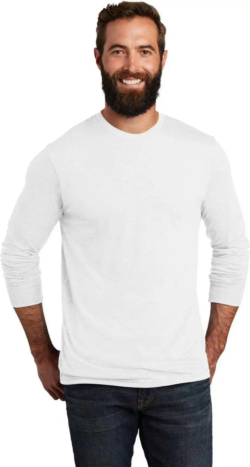 Allmade Al6004 Unisex Tri Blend Long Sleeve Tee Fairly White