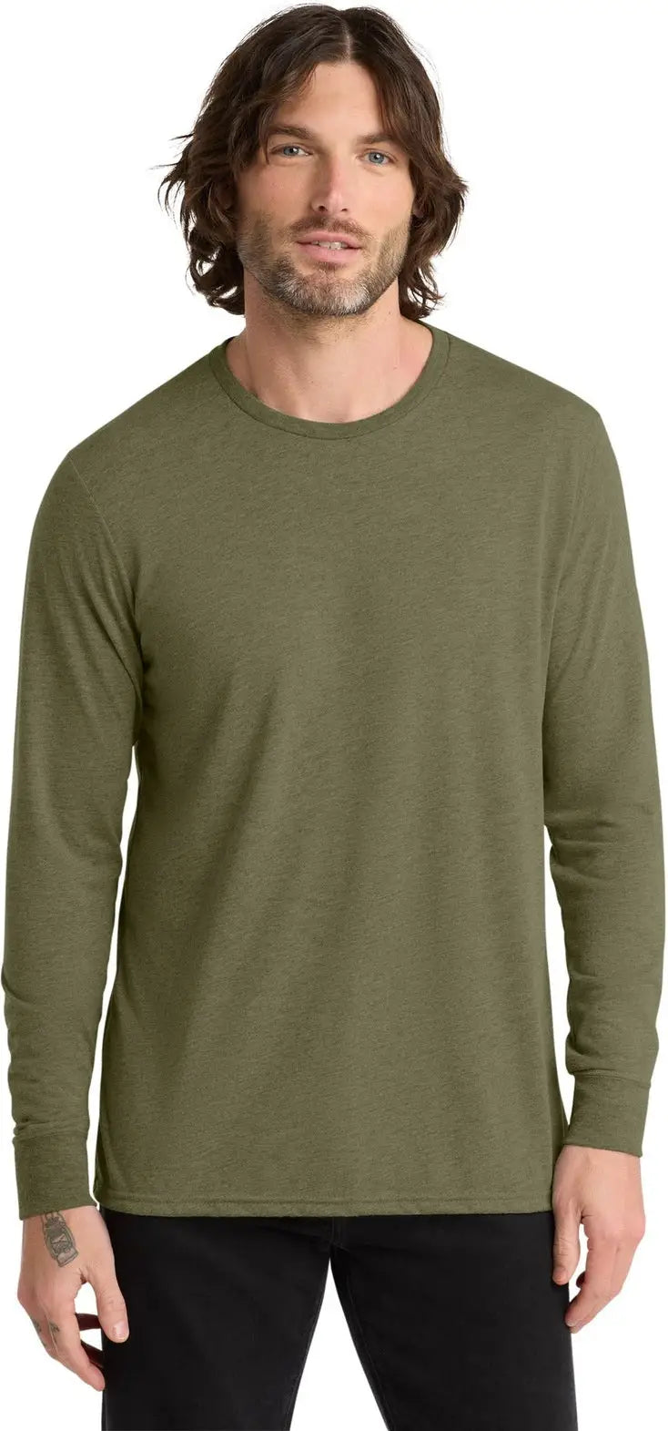 Allmade Al6004 Allmade Unisex Tri-blend Long Sleeve Tee - Olive you Green - Adult Xs