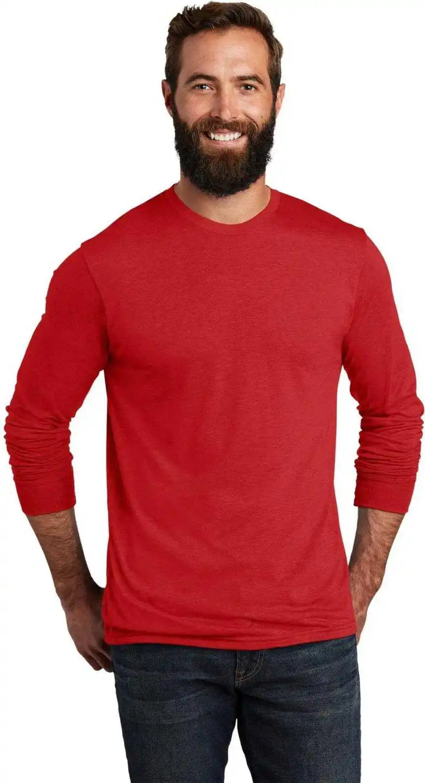 Allmade Al6004 Unisex Tri Blend Long Sleeve Tee Rise Up Red