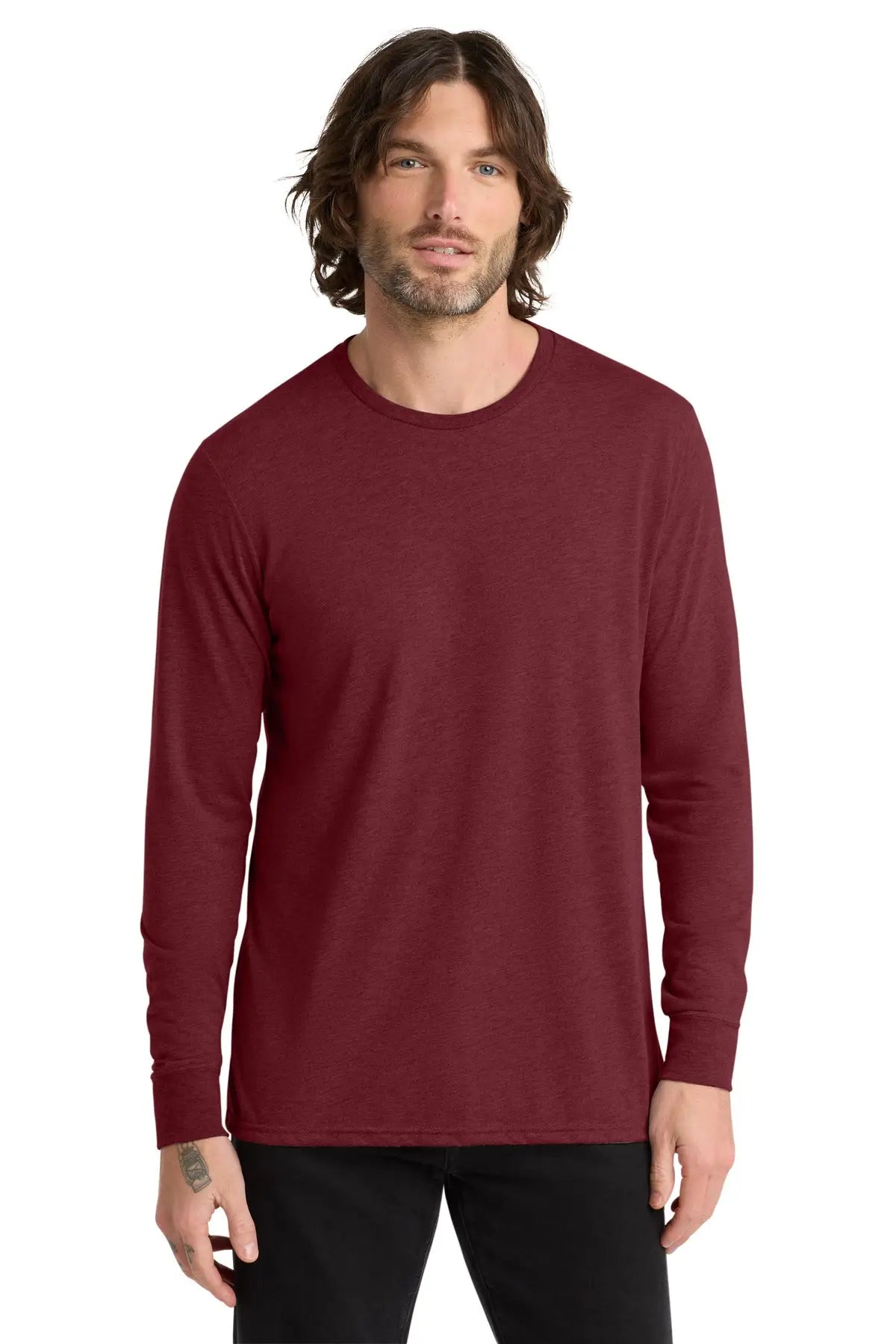 Allmade Al6004 Allmade Unisex Tri-blend Long Sleeve Tee - Vino Red - Adult Xs