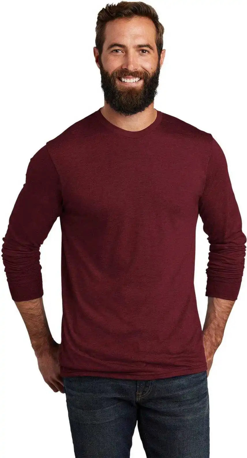 Allmade Al6004 Unisex Tri Blend Long Sleeve Tee Vino Red