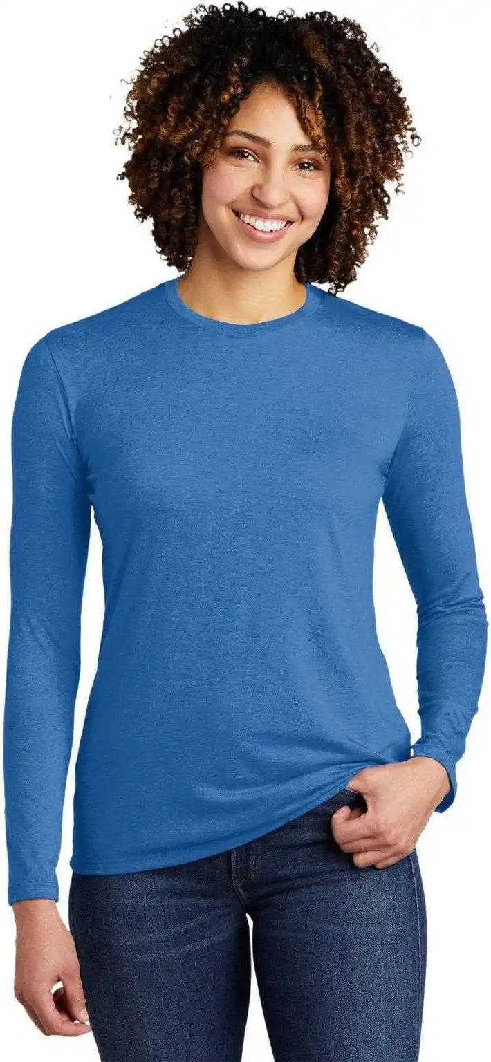 Allmade Al6008 Women’s Tri Blend Long Sleeve Tee Azure Blue