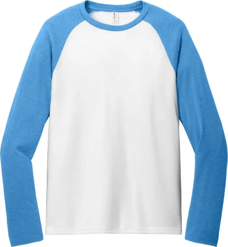 Allmade Al6009 Unisex Tri Blend Long Sleeve Colorblock Raglan Azrb/btwht