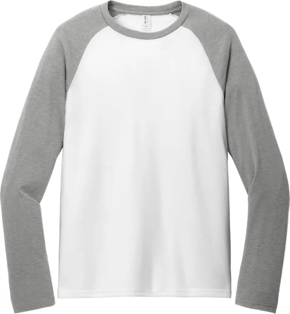 Allmade Al6009 Allmade Unisex Tri-blend Long Sleeve Colorblock Raglan - Aluminum Gray Bright White
